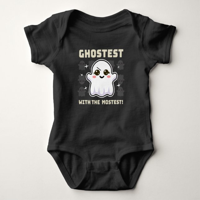 Spooky Kawaii Ghost Halloween Baby. Bodysuit Baby Strampler (Vorderseite)