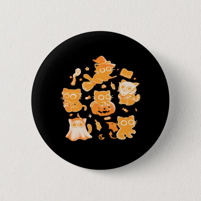 Spooky Kittens Classic T - Shirt Button (Vorderseite)