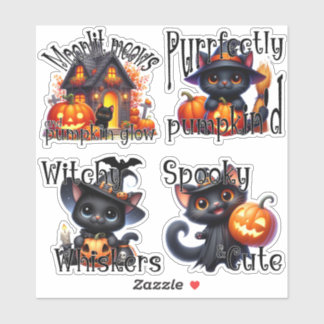 Spooky Kittens und Jack-o''Lanterns Sticker