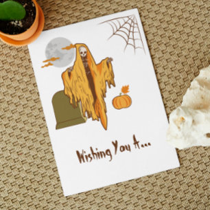 Spooky Kokett Skeleton Hintern Joke Funny Hallowee Postkarte