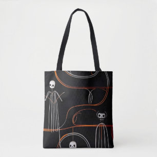 Spooky komische Skelette schwarz Halloween Tasche
