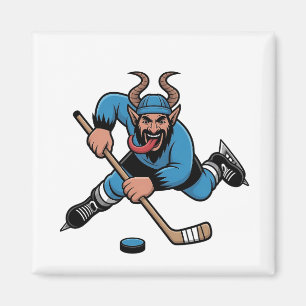 Spooky Krampus Eishockey Sport Magnet