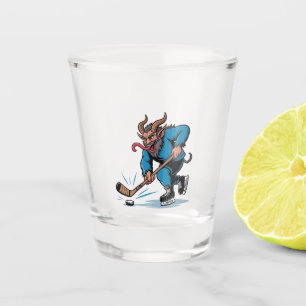 Spooky Krampus Eishockey Weihnachten spielen Schnapsglas