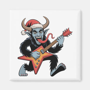 Spooky Krampus Gitarre Electric Rock Weihnachten Magnet