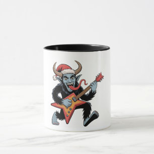 Spooky Krampus Gitarre Electric Rock Weihnachten Tasse