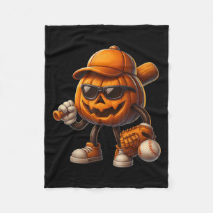 Spooky Kürbislaterne Baseball Halloween Kostüme Fleecedecke