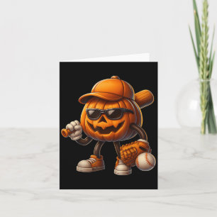 Spooky Kürbislaterne Baseball Halloween Kostüme Karte