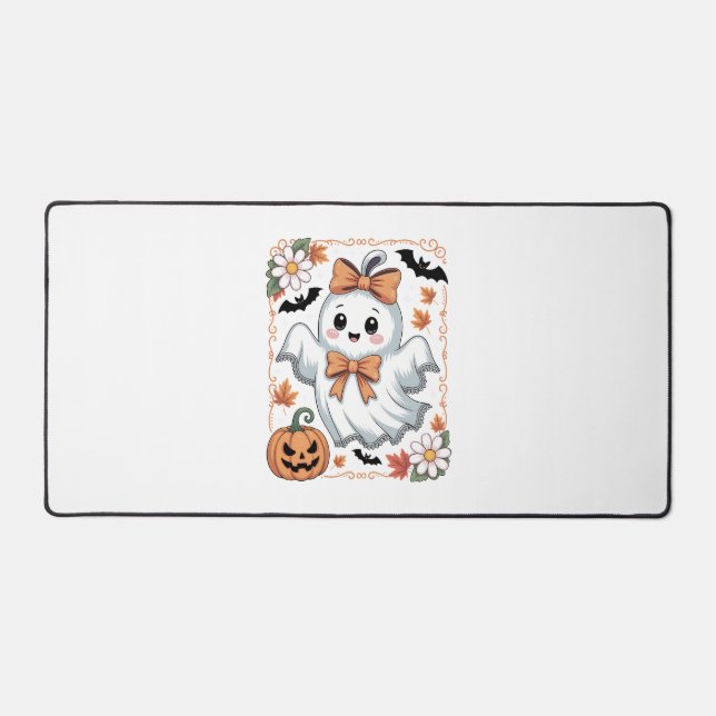 Spooky Lace Ghost Halloween Schreibtischunterlage (Vorderseite)