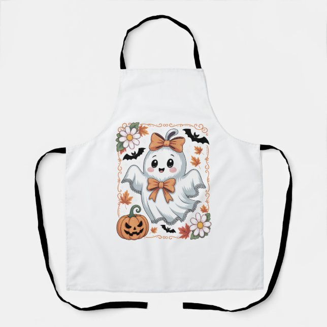 Spooky Lace Ghost Halloween Schürze (Vorderseite)