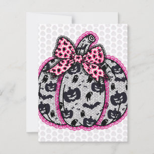 Spooky Lace Halloween Pumpkin Coquette Postkarte