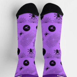 Spooky Lavender & Black Halloween Socks with Name Socken