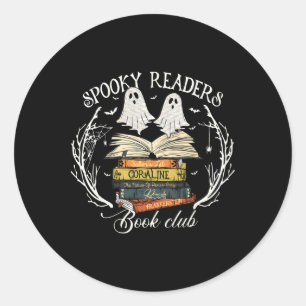 Spooky Leser Buch Club Lehrer Funny Ghost Happy Runder Aufkleber