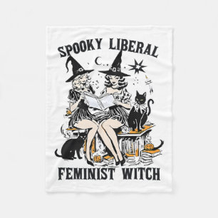 Spooky Liberal Feminist Hexe Halloween Bibliotheka Fleecedecke