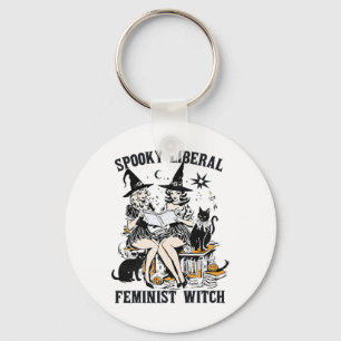 Spooky Liberal Feminist Hexe Halloween Bibliotheka Schlüsselanhänger