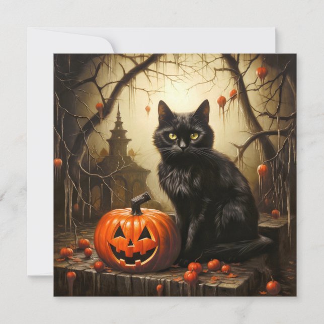 Spooky Little Black Cat Karte (Vorderseite)
