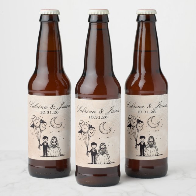 Spooky Little Couple Bierflaschenetikett (Flaschen)