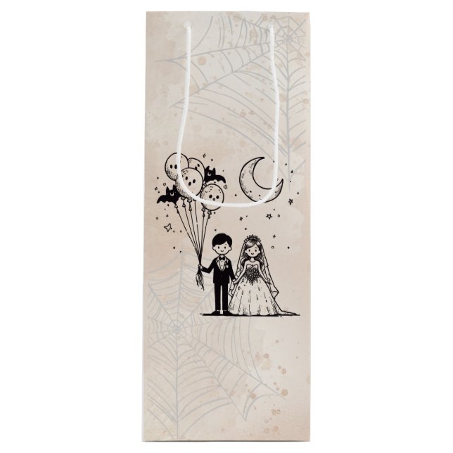 Spooky Little Couple Geschenktüte Für Weinflaschen (Vorderseite)