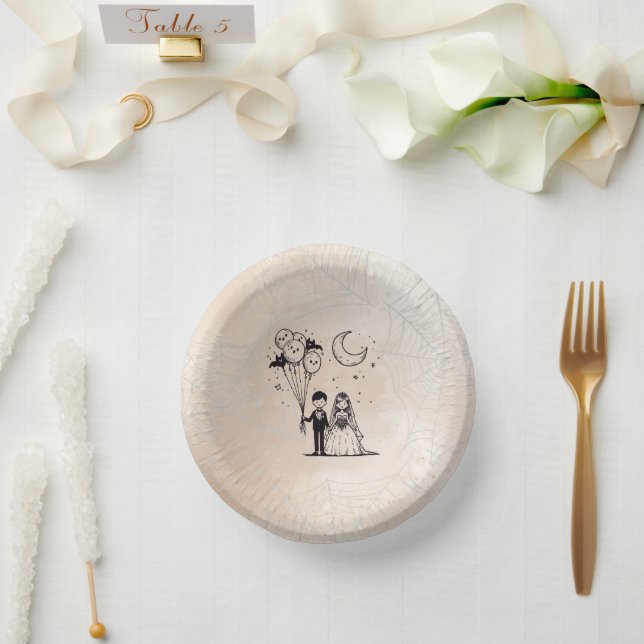 Spooky Little Couple Pappteller (Hochzeit)