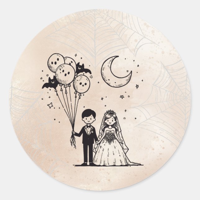 Spooky Little Couple Runder Aufkleber (Vorderseite)