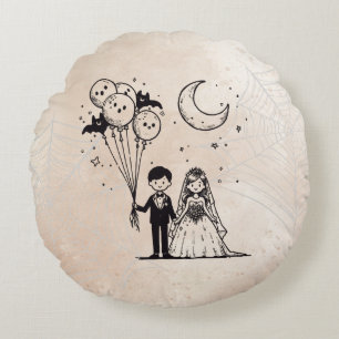 Spooky Little Couple Rundes Kissen