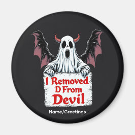 Spooky Little Devil Ghost Cute Halloween Aesthetic Magnet