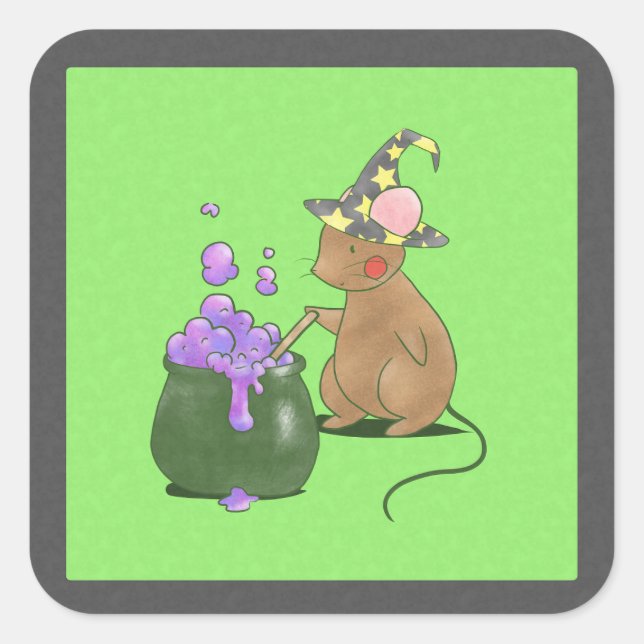 Spooky Little Mouse Quadratischer Aufkleber (Vorderseite)
