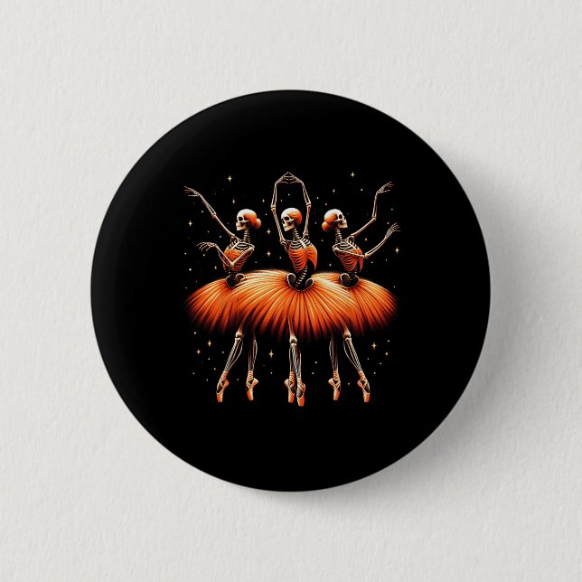 Spooky Llerina Skeleton Dance Funny Halloween Llet Button (Vorderseite)