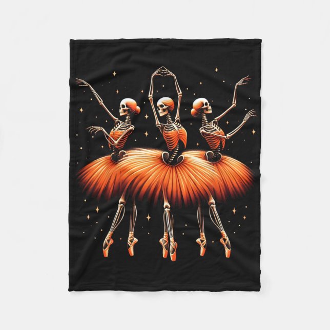 Spooky Llerina Skeleton Dance Funny Halloween Llet Fleecedecke (Vorderseite)