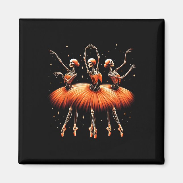 Spooky Llerina Skeleton Dance Funny Halloween Llet Magnet (Vorne)