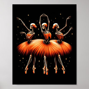 Spooky Llerina Skeleton Dance Funny Halloween Llet Poster