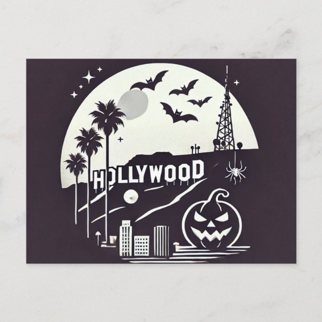 Spooky Los Angeles Halloween Feiertagspostkarte (Vorderseite)