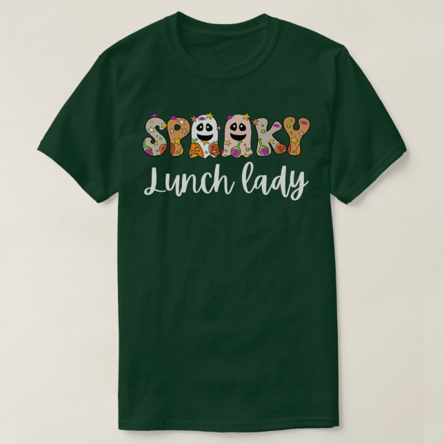 Spooky Lunch Lady School Cafeteria Cook Halloween T-Shirt (Design vorne)