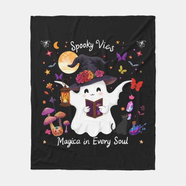 Spooky Magic & Whimsical Night Design Fleecedecke (Vorderseite)