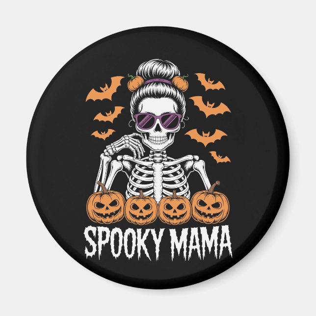 Spooky Mama Cool Halloween Skeleton Magnet (Vorne)
