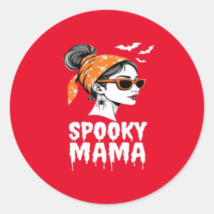 Spooky Mama Halloween Retro Design Runder Aufkleber