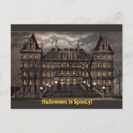 Spooky Mansion Halloween Postcard Postkarte