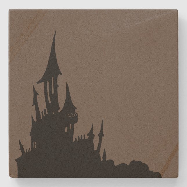 Spooky Mansion Halloween Stone Untersetzer (Vorderseite)