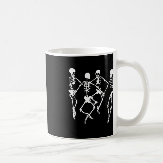 Spooky Meme tanzende Skelette 1 Kaffeetasse (Rechts)