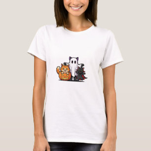 Spooky Meow Squad - Trio Halloween Cats Woman T-Shirt