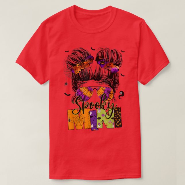 Spooky Mini Cute Mimi Little Halloween Messy Bun G T-Shirt (Design vorne)