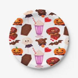Spooky Minimal Dracula Candy zu Halloween Pappteller