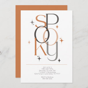 Spooky Minimal Retro Modernes ästhetisches Hallowe Einladung