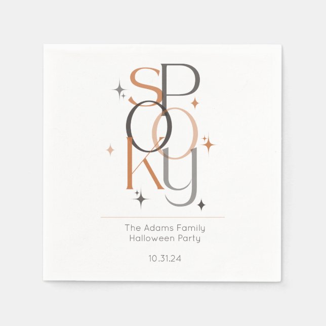 Spooky Minimal Retro Modernes ästhetisches Hallowe Serviette (Vorderseite)