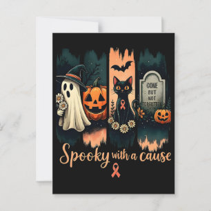 Spooky mit einer Ursache - Halloween und rosa Band Postkarte