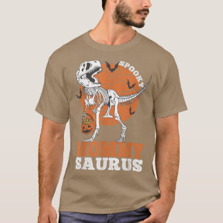 Spooky Mommy Saurus Dinosaur Skeleton T re Pumpkin T-Shirt