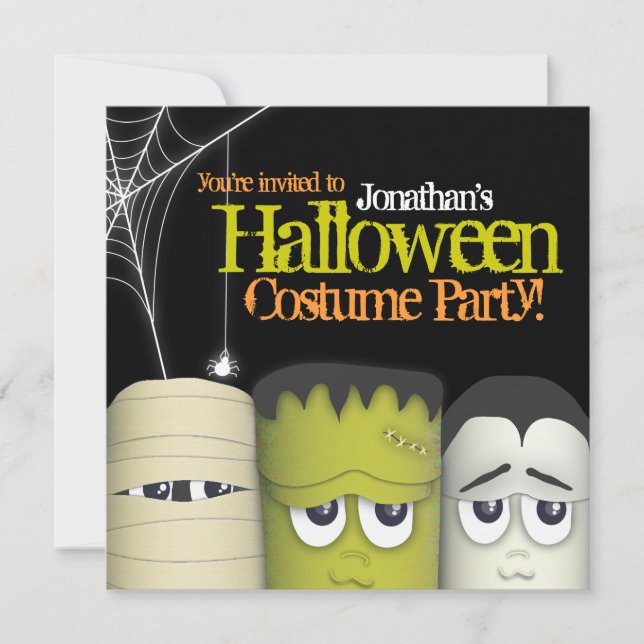 Spooky Monster & Friends Halloween Costume Party Einladung (Vorderseite)