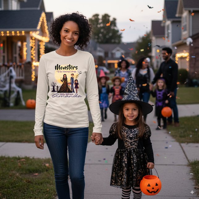 Spooky Monsters des Spuk Hauses Tri-Blend Shirt (Spooky Monsters of the Haunted House Tri-Blend Shirt)