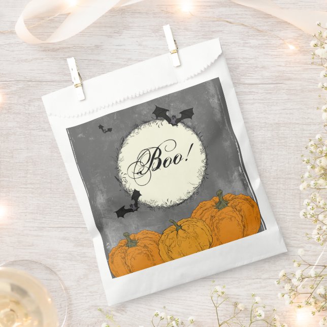 Spooky Moon and Bats Halloween Geschenktütchen (Ausgeschnitten)