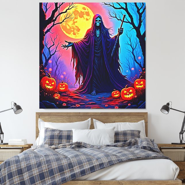 Spooky Moon Death's Call Design Leinwanddruck (Insitu (Schlafzimmer))