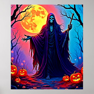 Spooky Moon Death's Call Design Poster